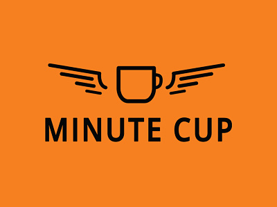Minute Cup logo design bold brand cup logo mark packaging serve simple single soup symbol wings