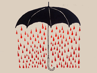 Vampire Blues umbrella logo blood bold graphic horror modern rain silkscreen symbol umbrella