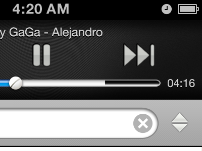 Simpleplayer for iPhone app interface ios iphone iphone. ui music pause player simple ui