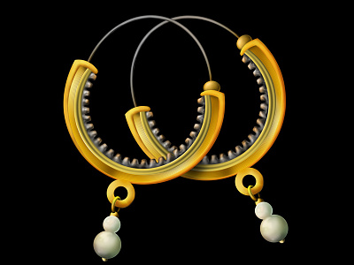Earrings earrings gold illustration