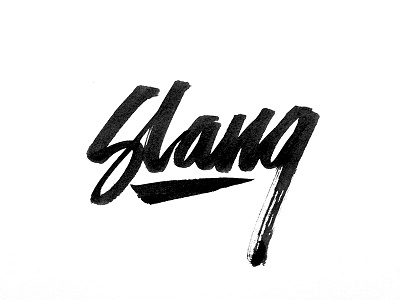 Slang brush brush pen calligraphy lettering type