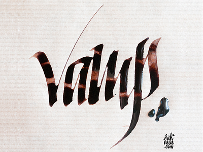 Vamp calligraphy chancery hand italic lettering type