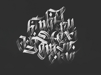 Alphabet calligraphy handmade lettering type typography