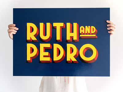 Ruth and Pedro blockletters handlettered handmadefont lettering rotulación sign signpainting signwriting type