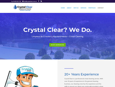 Crystal Cleaning Service Website Design branding cleaning services corporate branding design web web design webdesign website website concept wordpress