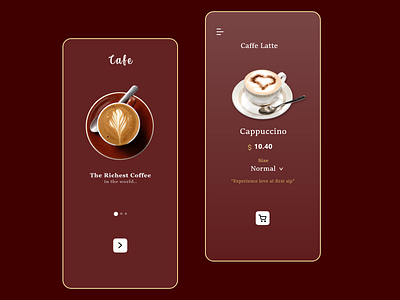 Coffee shop mobile app - ui design