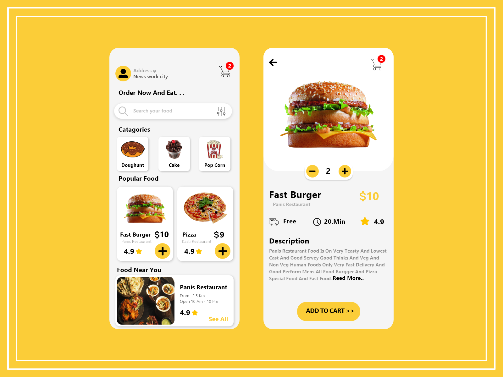 Food delivery app - Ui design by Hari on Dribbble