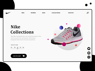 Nike shoes collection - ux ui design adobexd design figma illustration nike air nike products nike products productdesign ui designer uidesign user experience userinterface uxdesign uxdesigner xd design xd ui kit