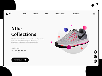 Nike shoes collection - ux ui design
