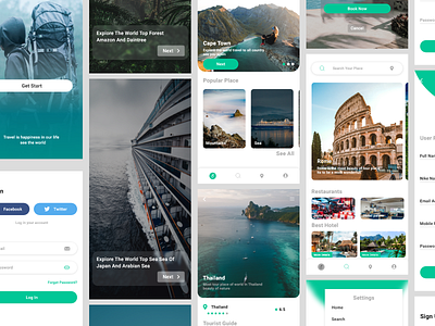 Travel app ui kit adobe creative could android application dailyui figma information architect interaction ios product design travel app ui ui kit ui project uixi user interface