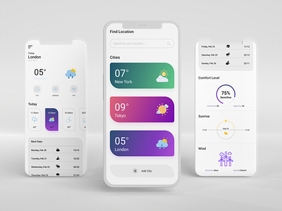 Weather app ui design adobexd animation design inspiration interaction ios mobile app product design uix ux ui weather app web