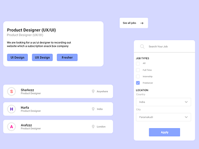 Job page ui component