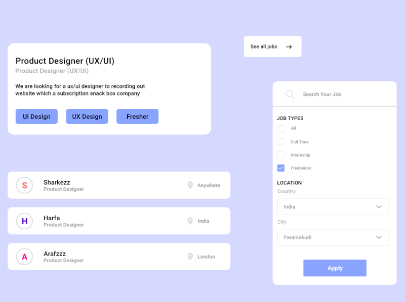 Job page ui component by Hari on Dribbble