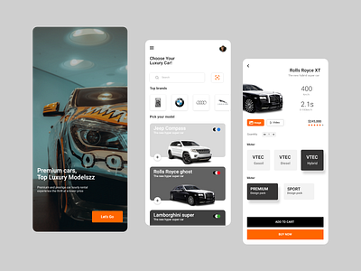 Car rental app ui design