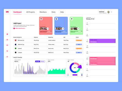 Project management dashboard