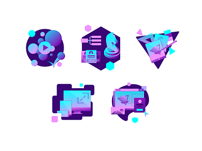 Vaporwave Website Icons design digital figma icon icons pink purple svg turquoise vaporwave vector website