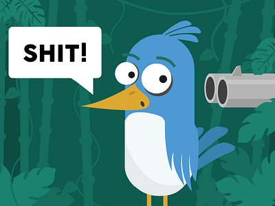 Oh Shit! It's hunting season! bird blue graphic design green illustrator jungle vector