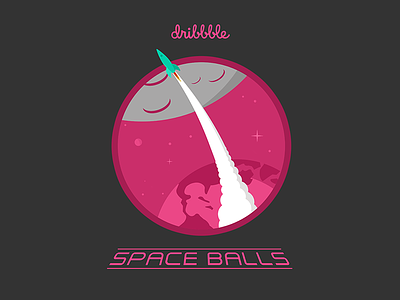 Dribbble Space Balls ball balls dribbble pink rocket space spaceballs