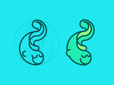 Happy Fish Design: a play on shapes eel fish graphic design green logo design vector