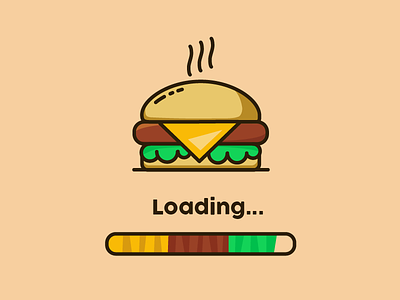 Lunchtime Loading bar burger load loading screen waiting
