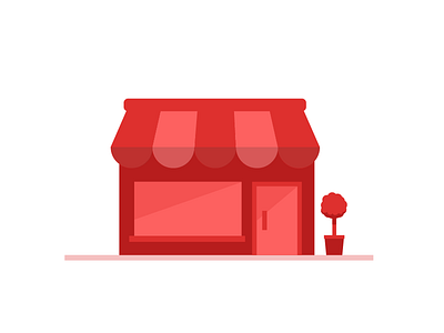 Shop Red clean front red retail shop shop front simple vector