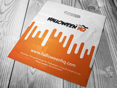 Halloween, Carrier Bag Design bag blood carrier bag devon halloween kid friendly orange plastic bag promotional retail