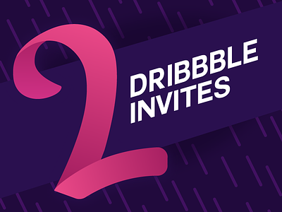 2 Dribbble Invites devon draft dribbble pink invite purple ribbon vector