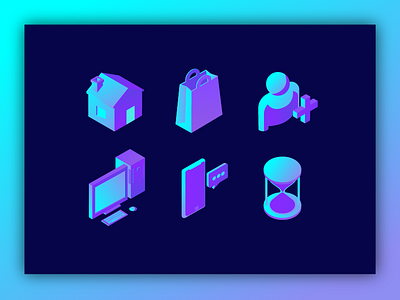 Isometric Neon Icons