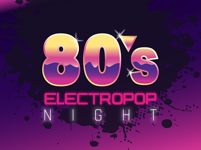 80s Retro Electro Pop 80s 80s style cyberpunk dance design electro night nightlife pop poster purple retro