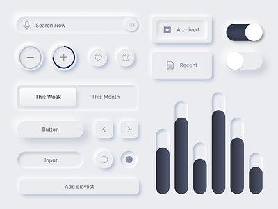 Neumorphism - Button 3d branding daily ui design figma graphic design illustration interface ui