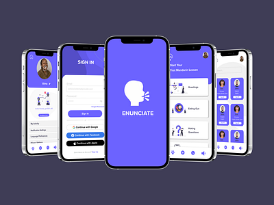 Enunciate: A Case Study app branding design illustration logo ui ux uxdesign