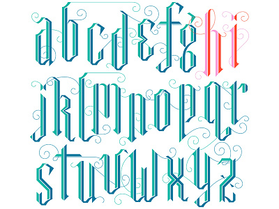 Alphabet alphabet blackletter calligraphy curlicues fraktur lettering
