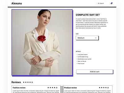 Description page on a fashion website design drop down fashion fashion website mobile app selection ui ui design uiux user interface design ux