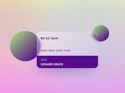 Card design with gradient bank banking card design crypto design design trends finance glassmorphism gradient transaction ui ui design uiux user interface design ux