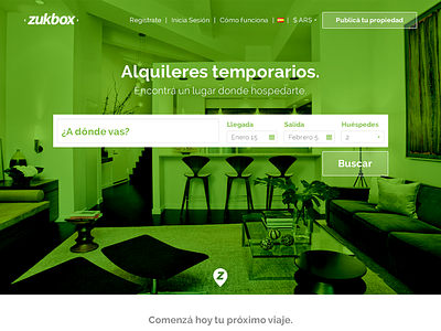 zukbox - Redesign big fonts green images redesign rental temporary ui ux white zukbox