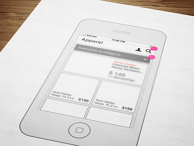 Fashion eCommerce Concept - iPhone wireframes