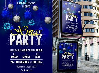 Xmas Party Poster Design christma party christmas design event flyer event poster flyer design flyer designer party poster poster design poster designer xmas