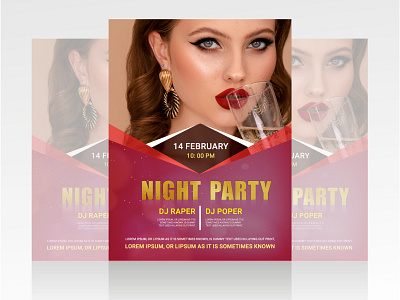 Night Party Flyer brochure design design event flyer flayer flyer graphic design illustration modern flyer party flyer vector