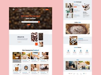 Coffee Shop Landing Page adobe xd coffee coffee shop homepage landing page ui uiux web design