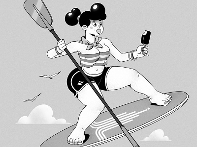 80s 80s animation blackandwhite characterdesign illustration mikkalinin moscow moscow80 retro sport surf