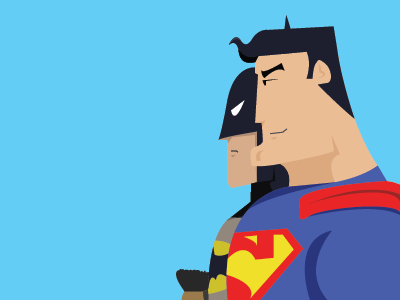Superman, batman, and Me batman illustration superman vector art