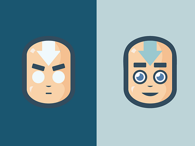 Aang avatar avatar state big heads illustration. last airbender round