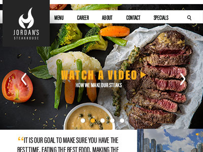 Jordan's Steakhouse Website design html layout logo web