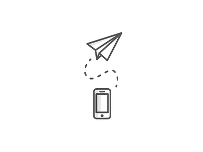 How send button works? line liny paper phone plane send