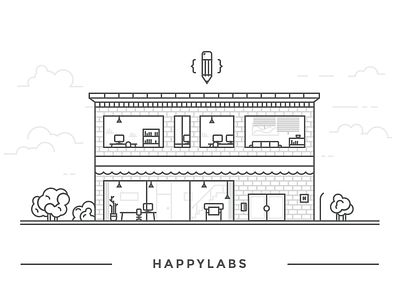 Happylabs Drawing* Center building happy happylabs line liny office pencil