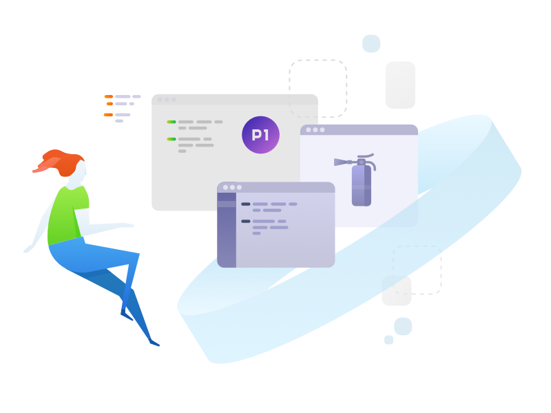 Incident Response person user user interface illustration line vector