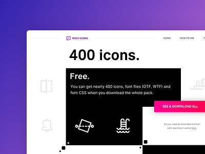 Roxy Icons font free icon ui ux vector web page