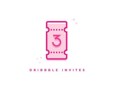 3x Dribbble Invites draft dribbble invite line pink simple vector