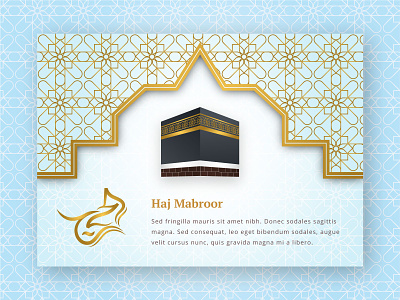 Islamic pilgrimage Banner with Kaaba calligraphy pilgrimage