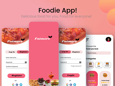 Fatmore Foodie App! foodlovers foods mobiledesign